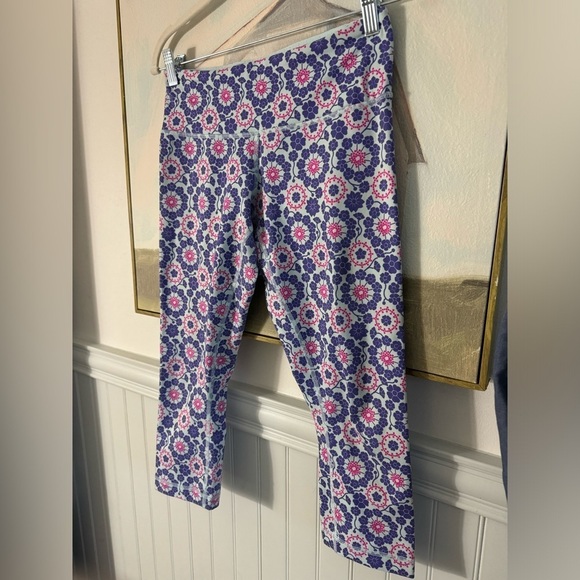 LULULEMON Wunder Under CropTwiggy Printed Power Purple Aquamarine Floral Sz 6 - Picture 9 of 12
